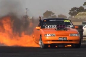 [Vídeo] Espectacular Burnout con final salvaje