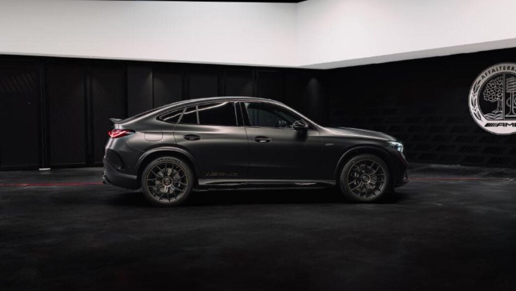 Side view of the Mercedes-AMG GLC 53 SUV in black