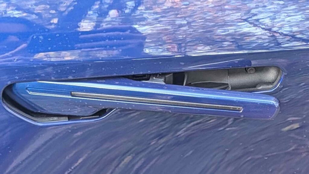 A Cadillac Lyriq's electric door handle