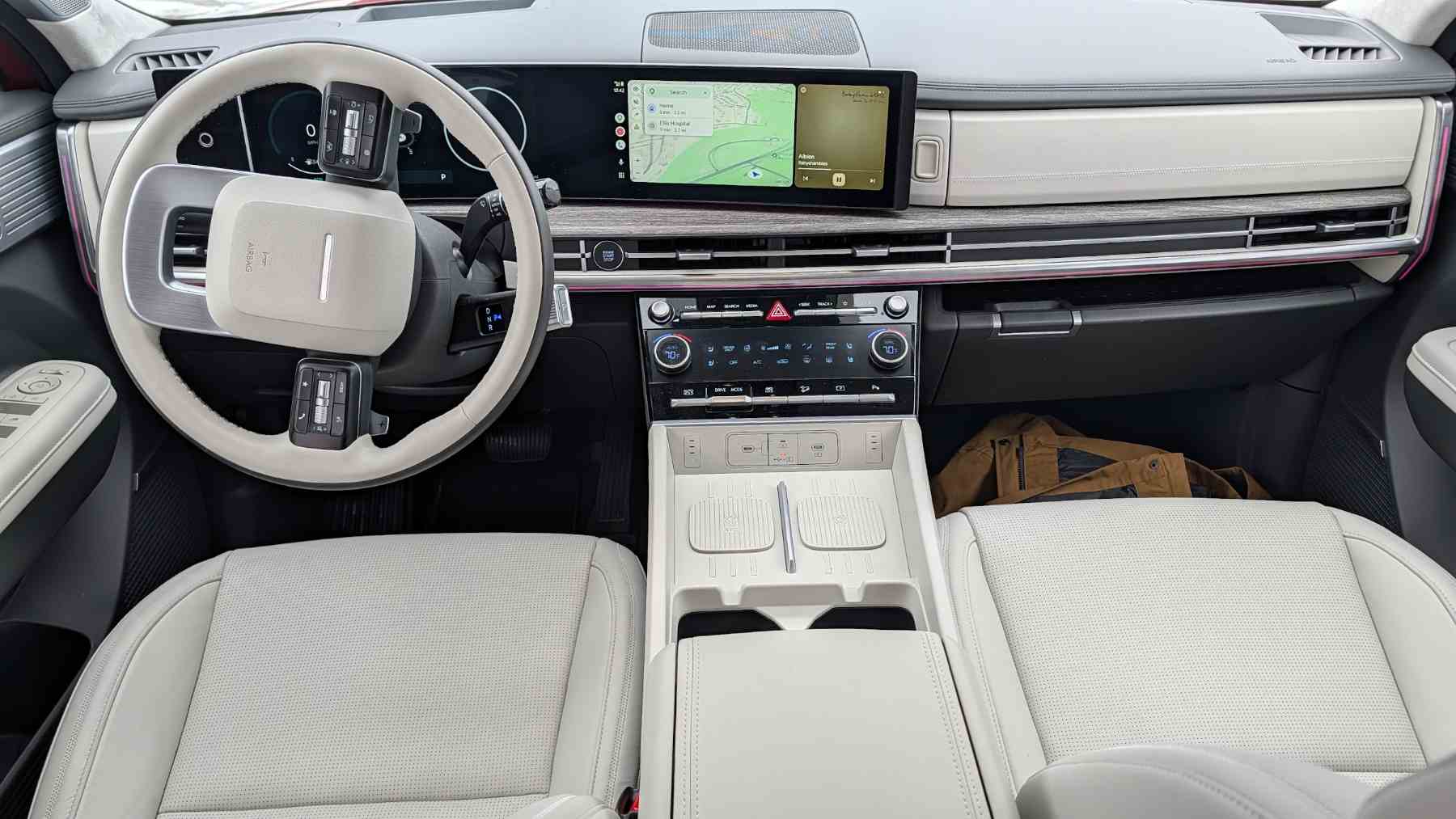 Dash and interior of a 2026 a Hyundai Santa Fe Calligraphy