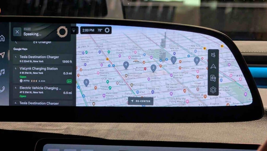 Lucid's AI system on a Gravity's infotainment screen