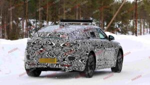 Spy shot of the 2027 Range Rover Velar rear with window slit