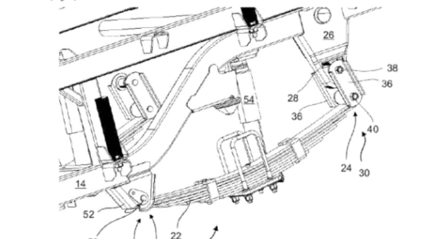 Stellantis' leaf spring patent drawing showing the spring in detail