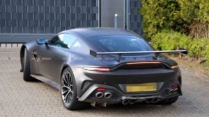 aston martin vantage rs spy photos with eight exhausts