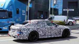 A heavily camouflaged Audi RS 6 Sedan prototype