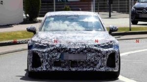 A heavily camouflaged Audi RS 6 Sedan prototype