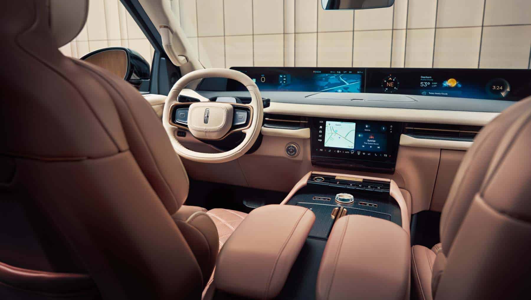 The interior of Serena Williams' bespoke Lincoln Navigator