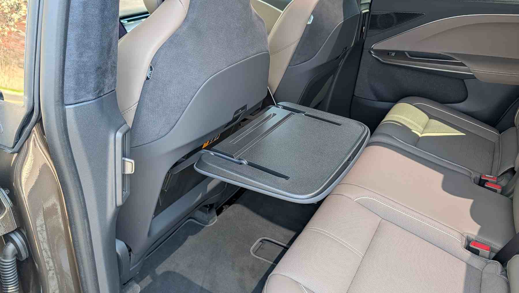 The tray table on the Lucid Gravity