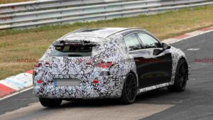 Spy shot of a Mercedes-AMG CLA Shooting Brake EQ testing on the Nürburgring