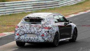 Spy shot of a Mercedes-AMG CLA Shooting Brake EQ testing on the Nürburgring
