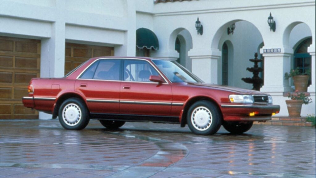 A red 1990 Toyota Cressida