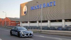 A blurry photo of a prototype Maserati GranTurismo