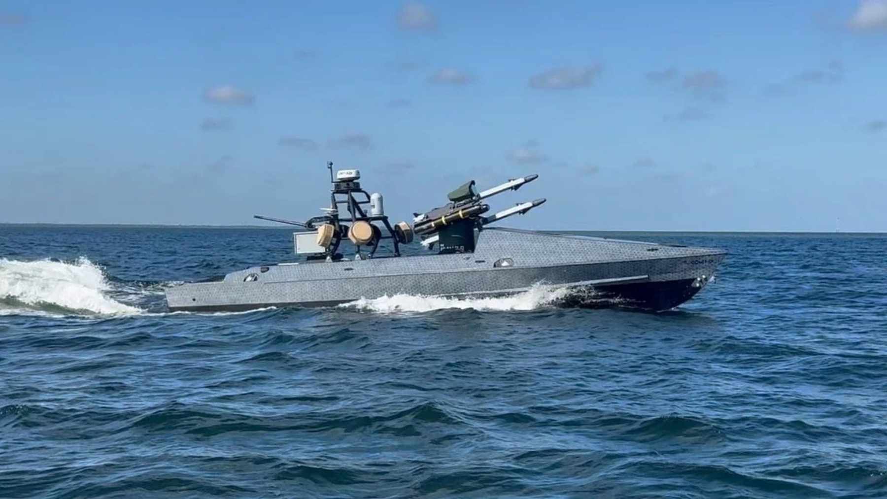 America just put a drone boat in the water that shoots at warships and aircraft at once from a 43-foot hull with nobody aboard, industrializing a trick Ukraine already pulled off when its sea drones shot Russian jets out of the sky