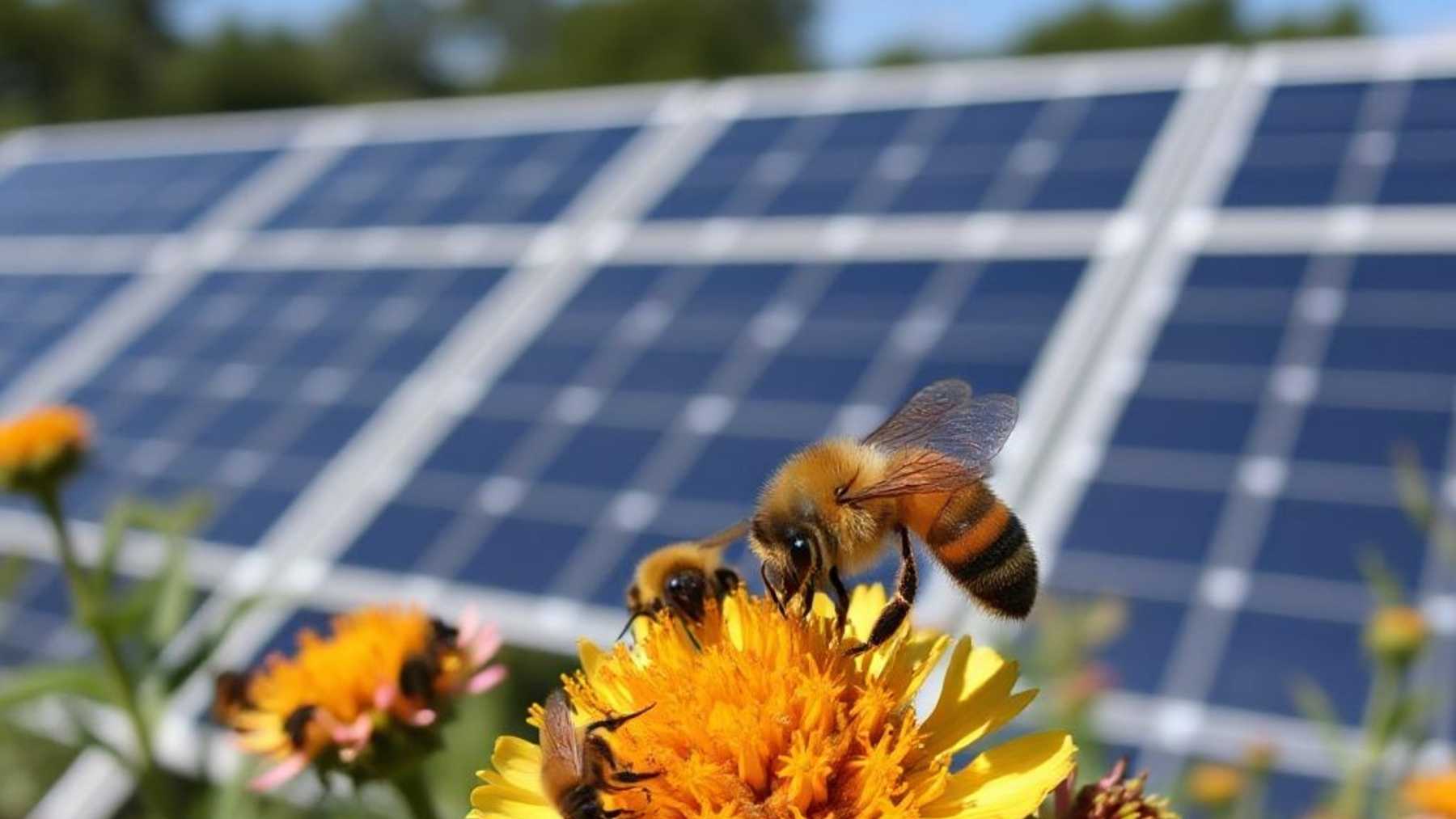 Two Minnesota solar farms swapped the gravel under their panels for native prairie and wildflowers. Five years later the native bees had multiplied twentyfold and were crossing the fence to pollinate the soybeans next door