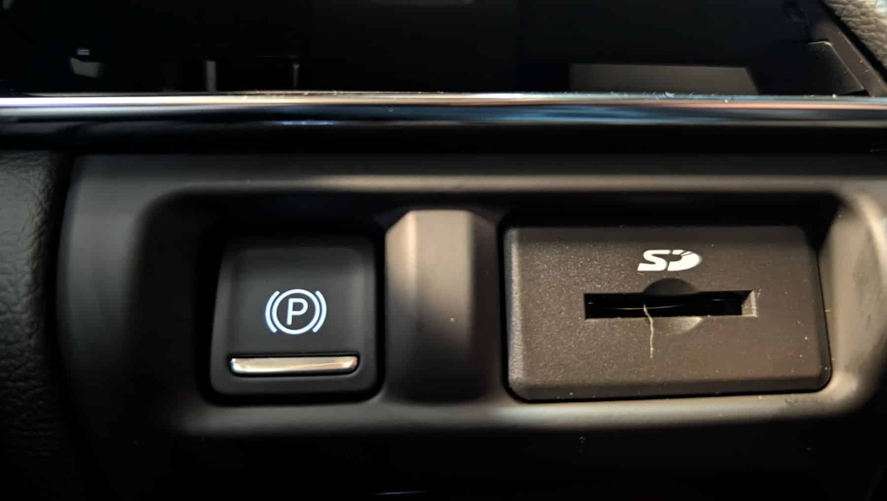 A closeup of the SD slot on the Cadillac Black Wing