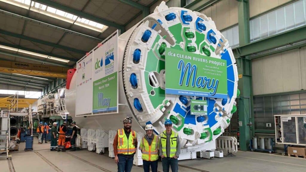 DC Water Mary tunnel boring machine Potomac