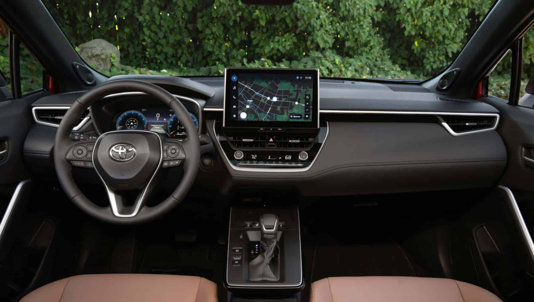The dash of a 2026 Toyota Corolla Cross