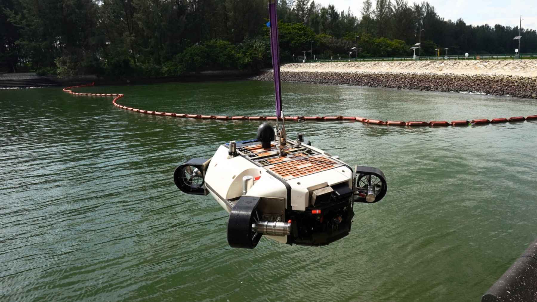 A 661-pound drone with no cable and no pilot can hang in front of one weld for 24 hours, and the reason is twelve kilowatt-hours instead of one, because the hard part underwater is not swimming anywhere, it is standing still against the current while your sensors hold steady