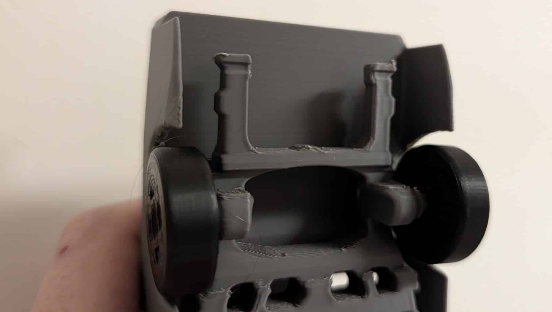 The bed support on a grey 3D printed model of a Ford Fathom
