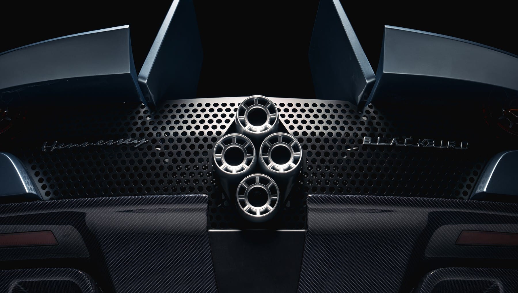 Quad exhaust on the Hennessey Blackbird hypercar