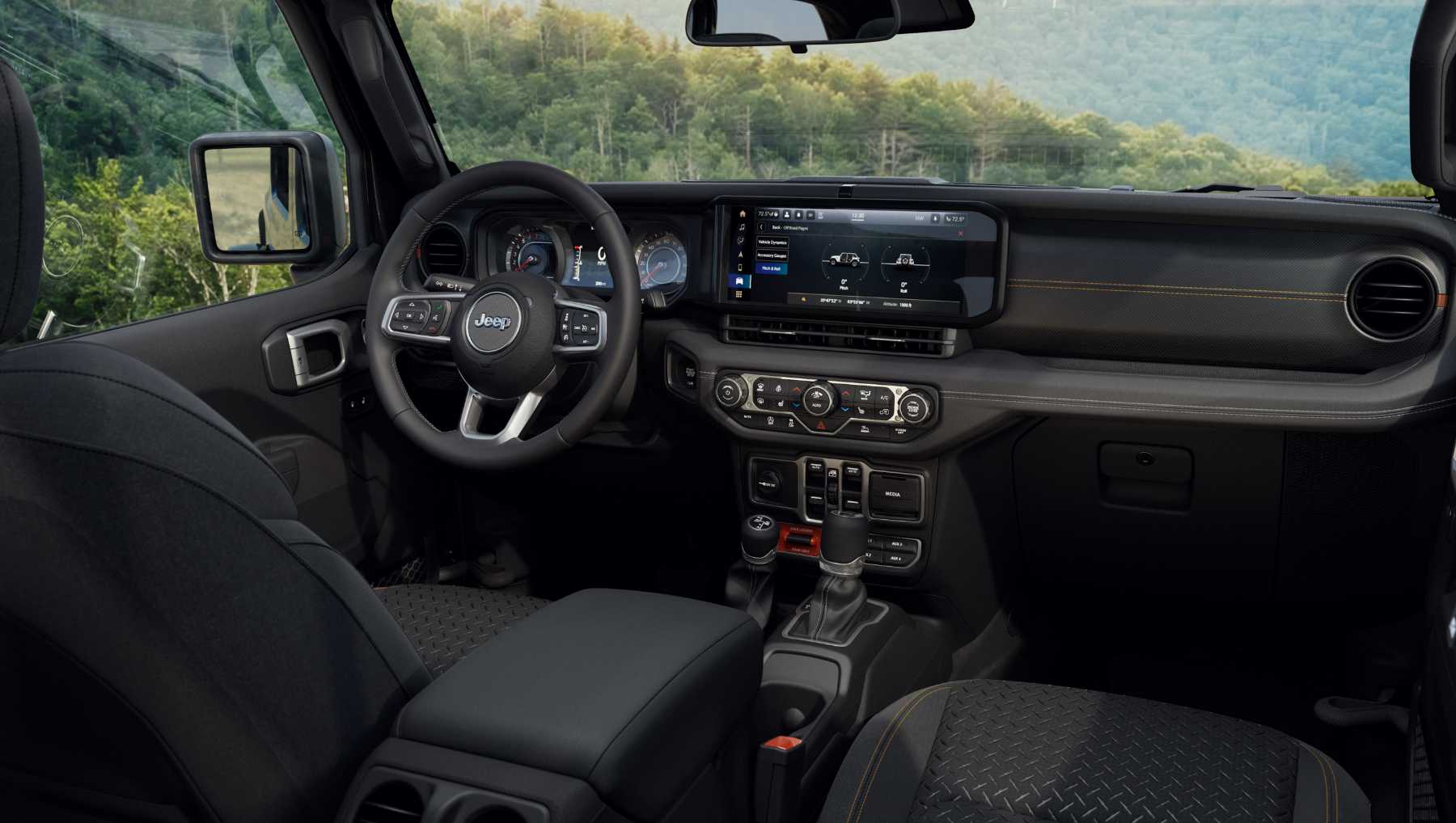 The Smoky Mountain Jeep Wrangler's interior