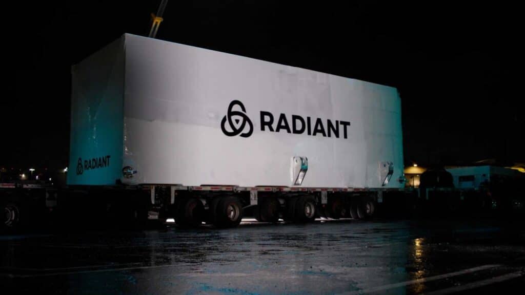 Radiant Kaleidos microreactor truck