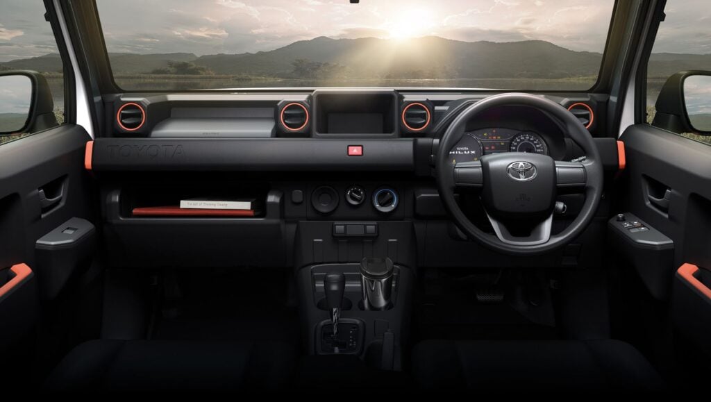 The interior of a Toyota Hilux Champ