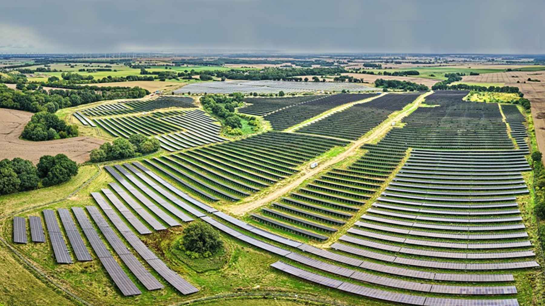 Germany stood 146,000 solar panels across 230 acres in Tützpatz, set the rows so 15,000 hens and a four-crop rotation can work underneath, and built the 76-megawatt park without a cent of subsidy — because the rules say it is not a farm unless the land still delivers 66 percent of its old yield