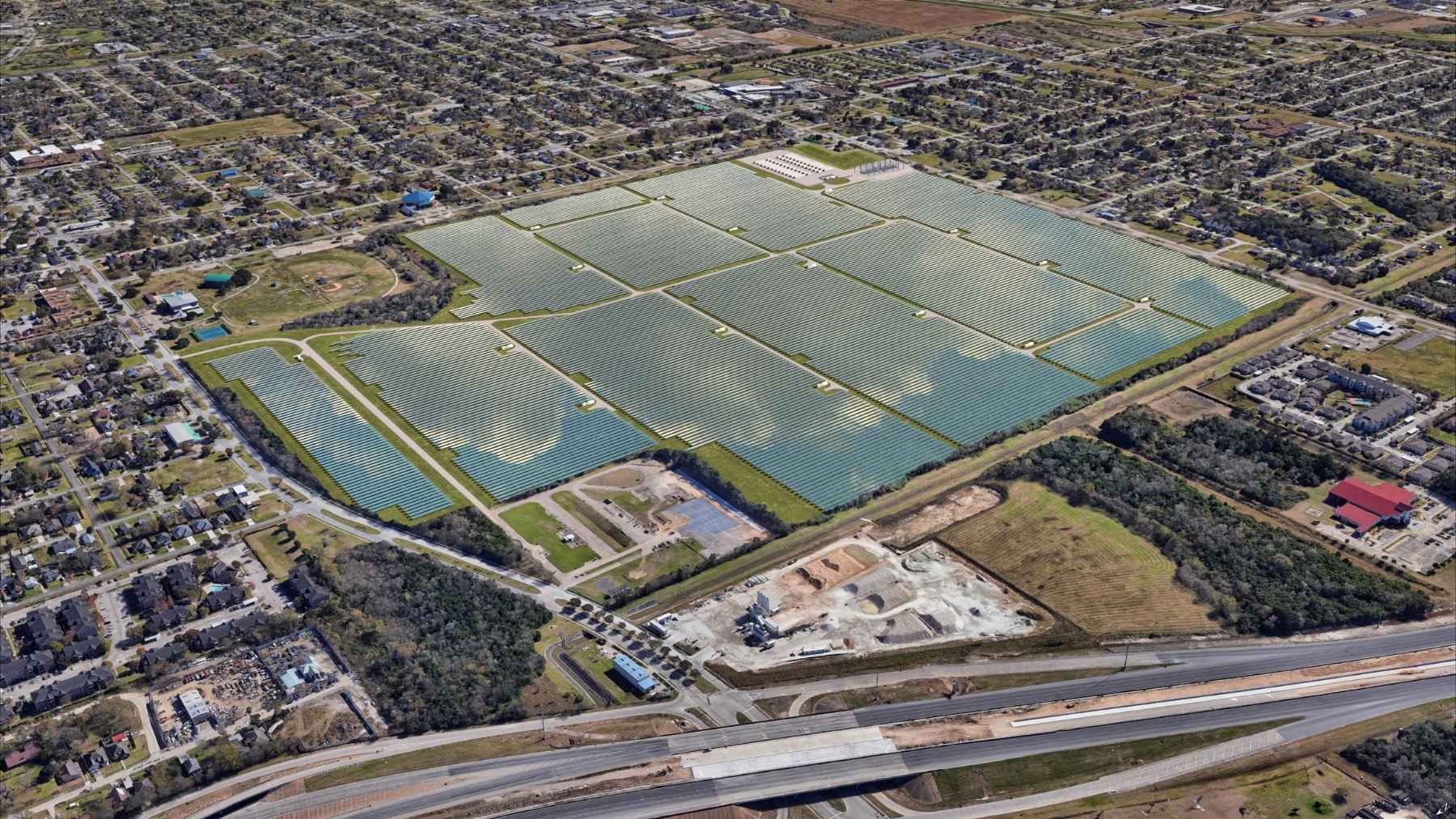 A 52-megawatt solar farm on 240 acres of Houston landfill has to hold 140-mph Gulf winds down with concrete alone, because a driven pile would puncture the cap keeping the dump sealed, and the federal credit paying for it expires at the end of 2027