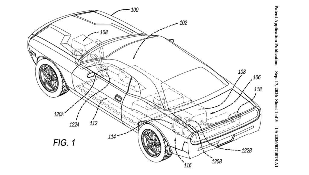 Stellantis patent drawing showing an EV battery ejection system
