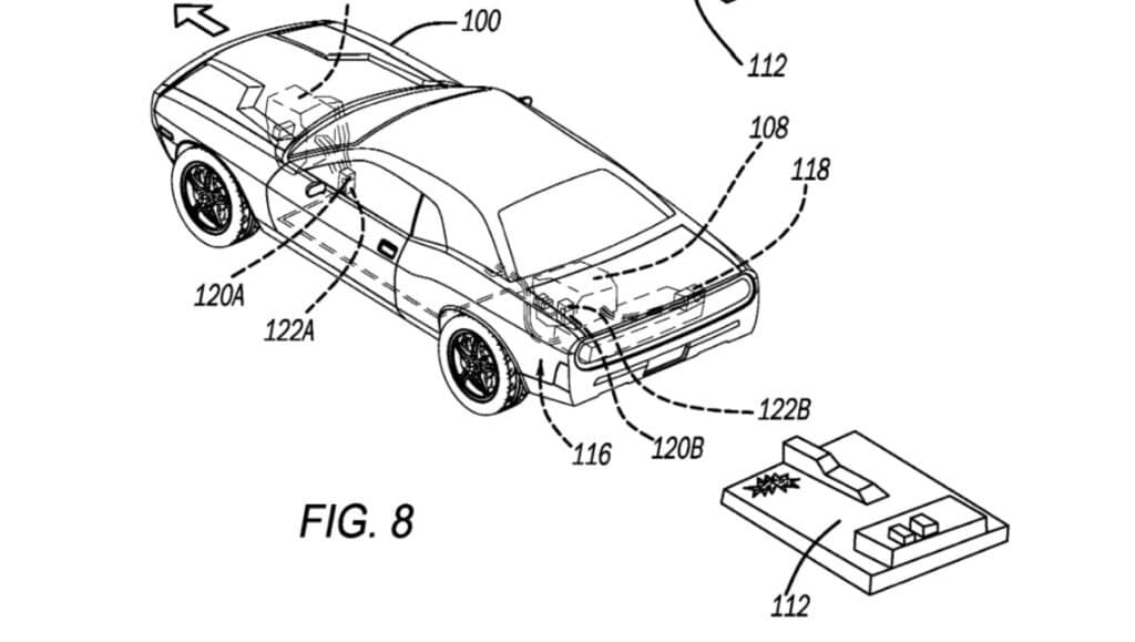 Stellantis patent showing an ejected EV battery