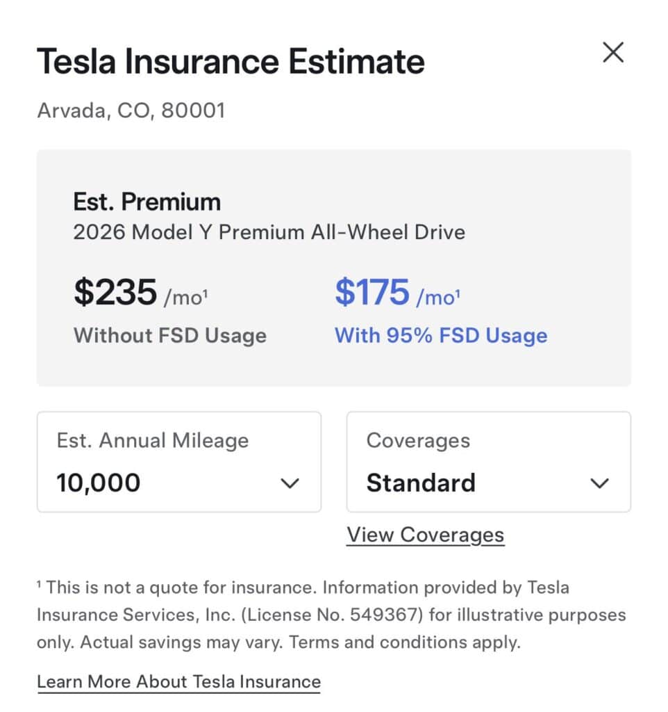 tesla insurance fsd
