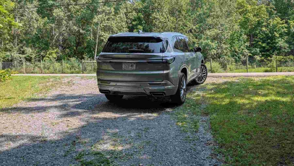 Rear view of a 2026 Buick Enclave Avenir in Silver