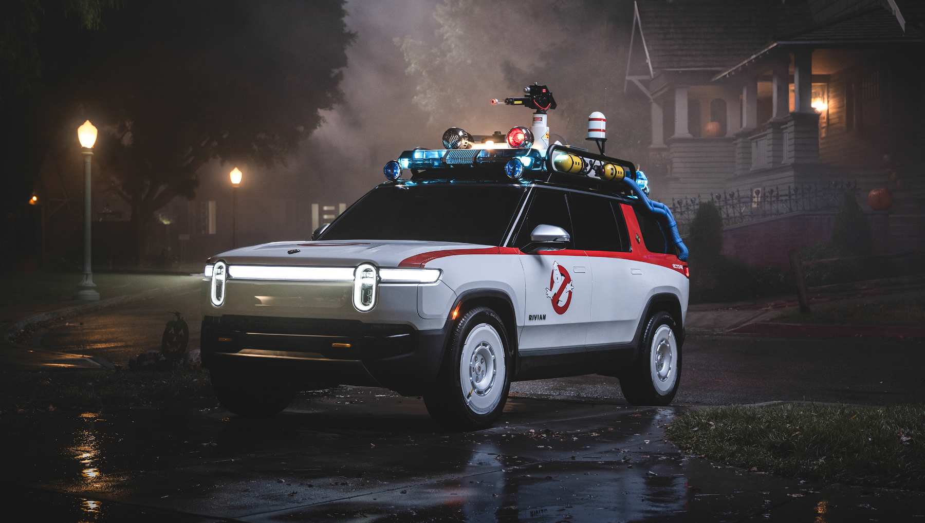 Ghostbusters themed Rivian Ecto R1