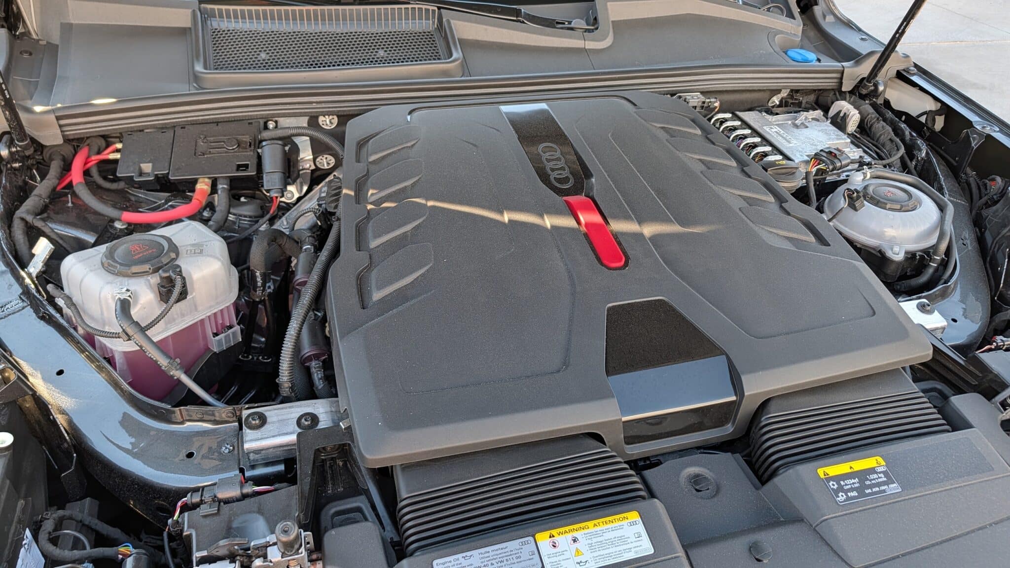 The Audi Sq9's V8 engine