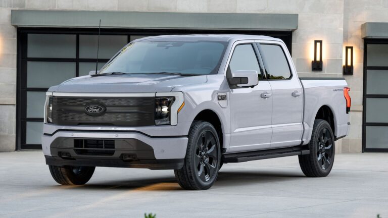 2025 Ford F-150 Lightning with Dark Elements Package, front three-quarter view