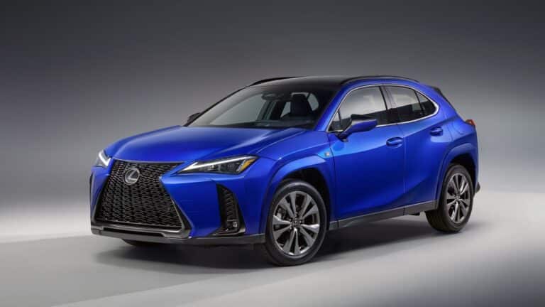 2026 Lexus UX 300h F SPORT in blue, front three-quarter view