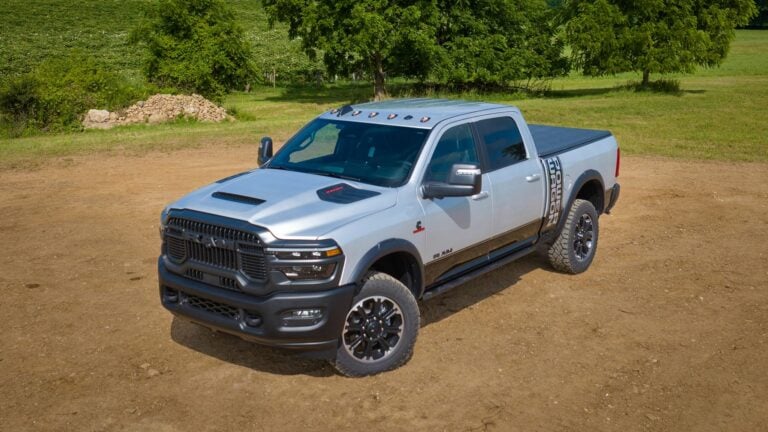 2027 Ram 2500 Power Wagon in Silver Zynith, front three-quarter view