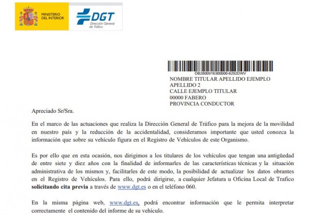 Vuelven las cartas de la DGT: Si tienes un coche de entre 7 y 10 años, eres el blanco