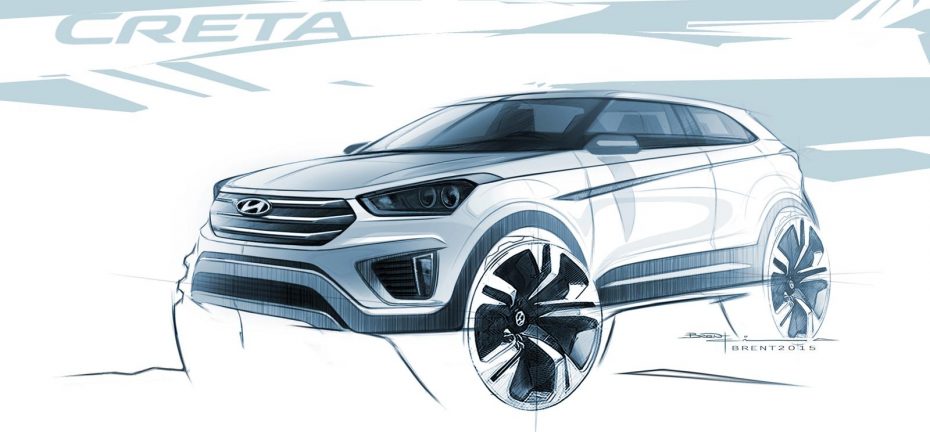 Primeros bocetos del Hyundai Creta: El crossover pequeño va tomando forma