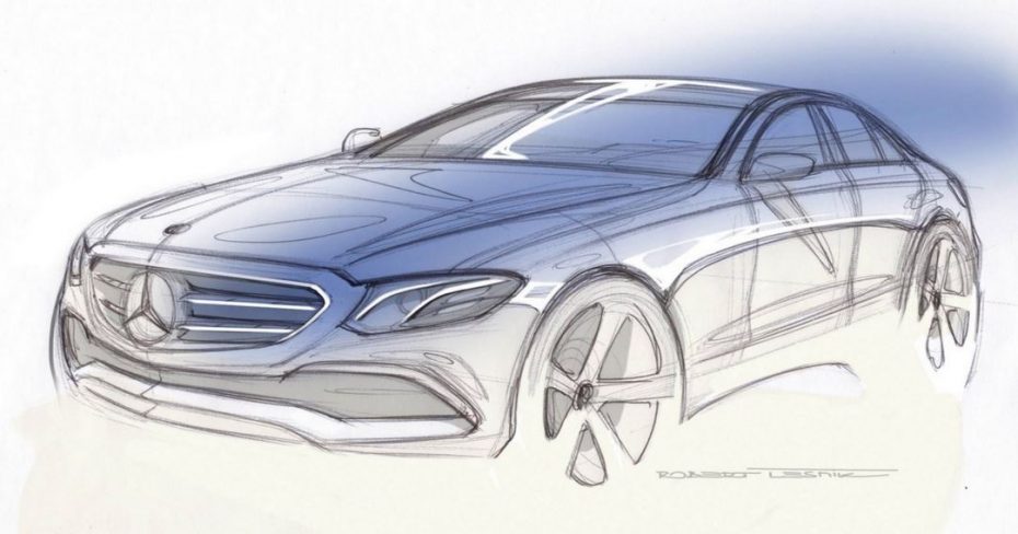 Aquí tenemos el primer boceto que revela el diseño exterior del nuevo Mercedes Clase E