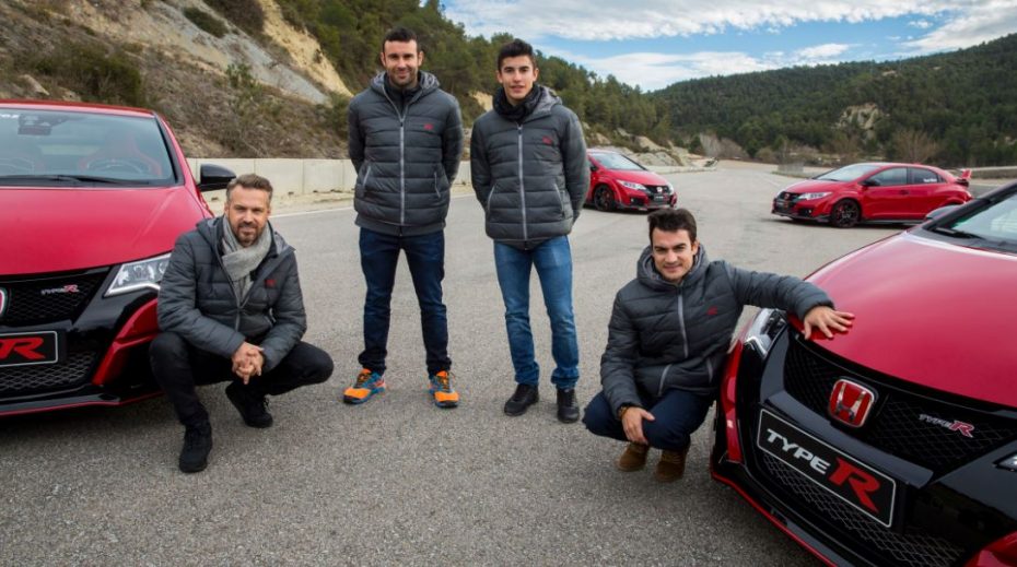 Y de regalo, un Honda Civic Type R para el «día a día» de Márquez, Pedrosa, Bou y Monteiro