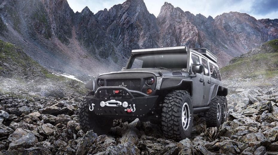 Es chino y mezcla un Jeep Wrangler con el concepto del 6×6 de Mercedes…