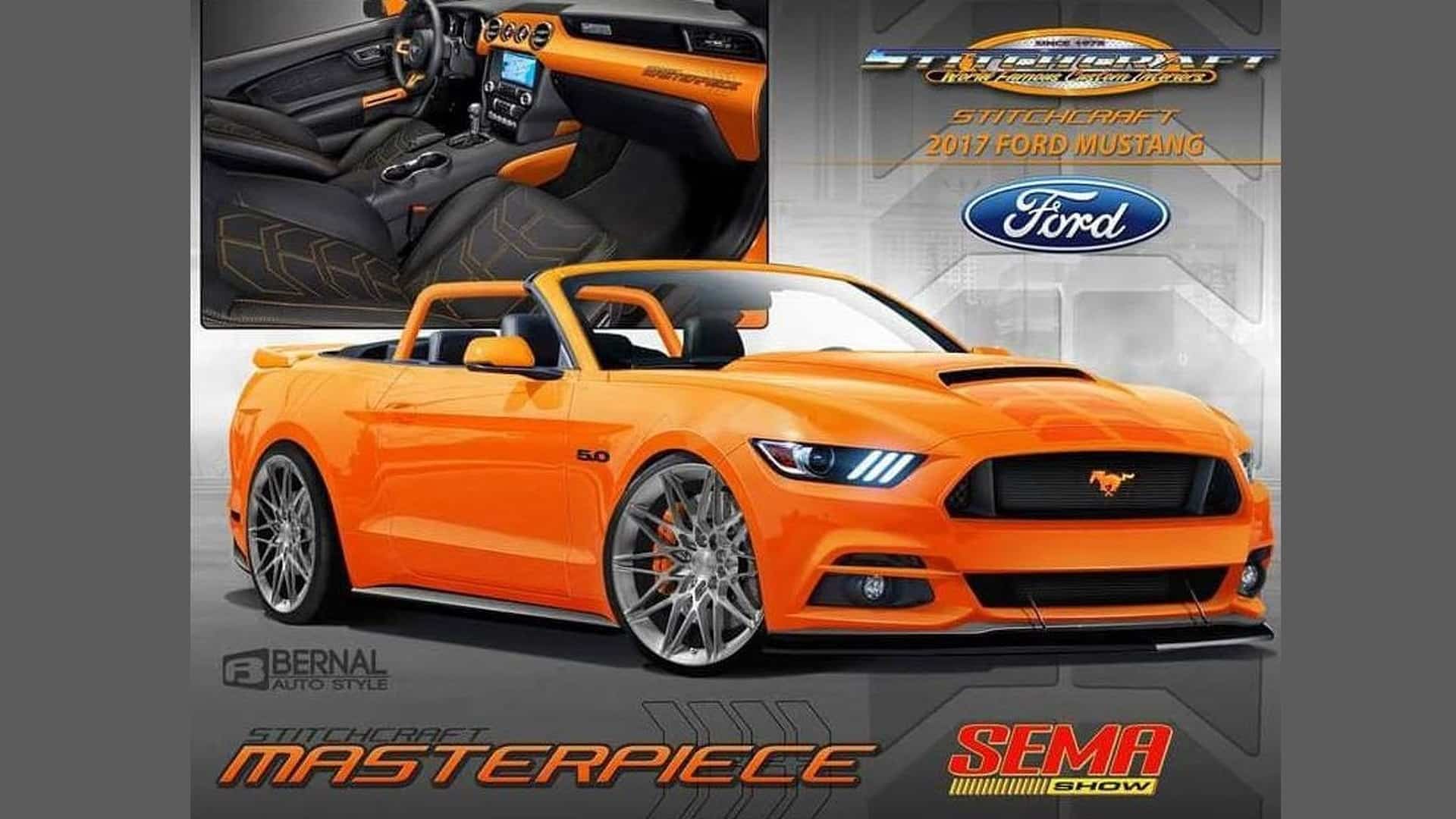 SEMA 2016 - 2017 Ford Mustang Convertible by Stitchcraft Interio