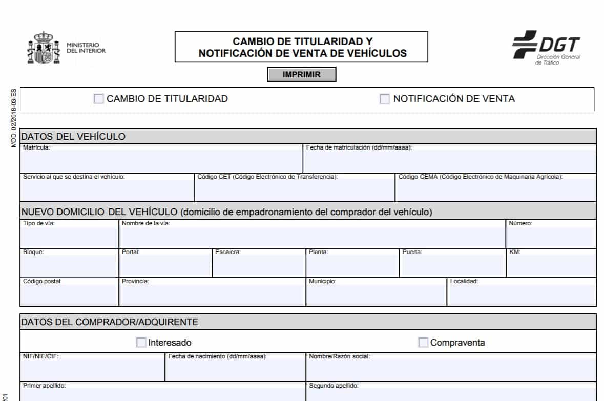 Cambio de Titularidad de la DGT