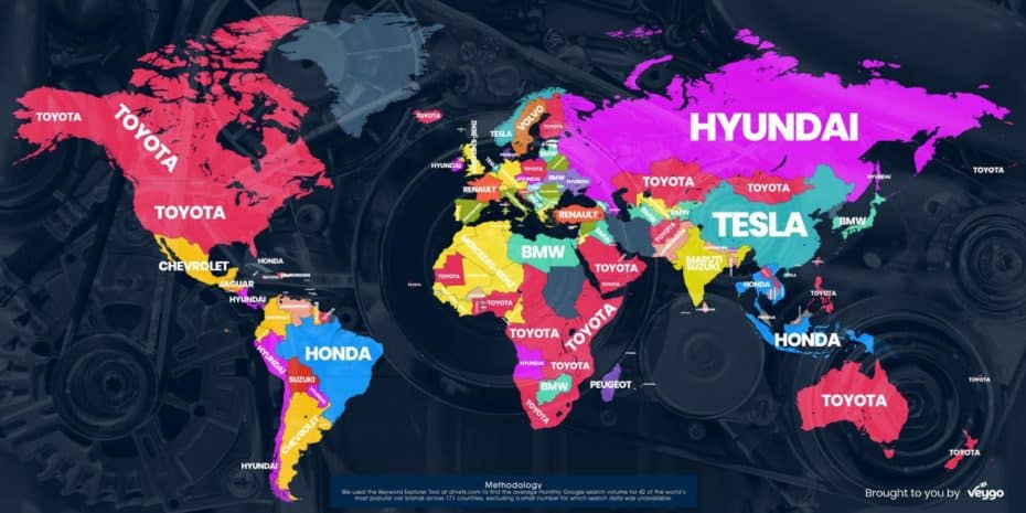 Aquí tienes las marcas de coches más buscadas en Google este año: Toyota lidera…