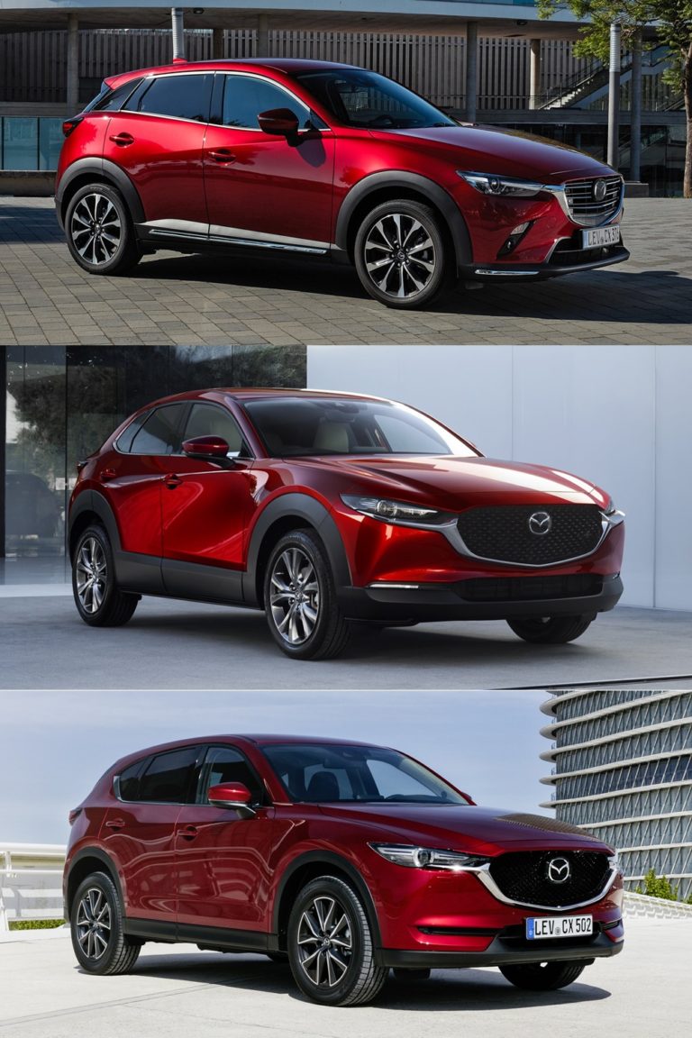 Comparativa visual Mazda CX-3 vs. CX-30 vs. CX-5