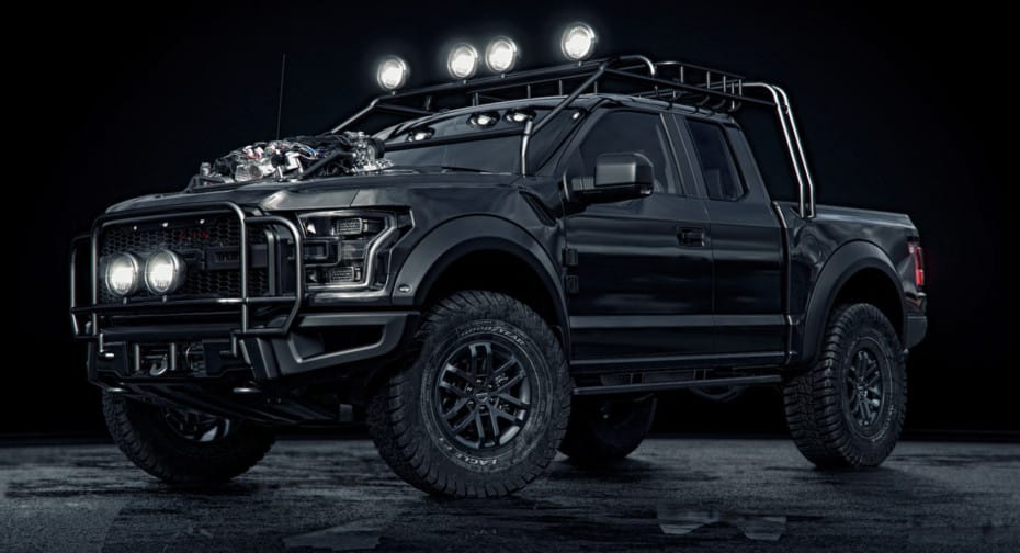 El Ford F-150 Raptor más salvaje que vas a ver tiene un motor V8 que sobresale por el capó