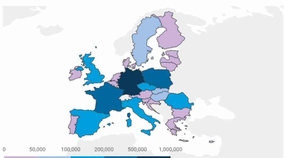 Curiosidad: Este es el número de empleos en la fabricación directa de vehículos de cada país de la UE