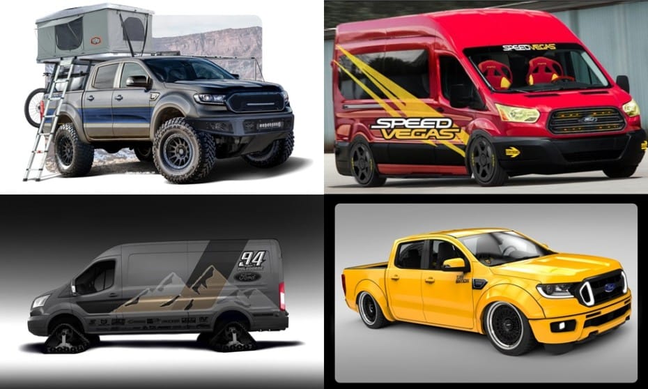 Ford se prepara para el SEMA Show 2019: Seis Ranger brutales y dos peculiares Transit